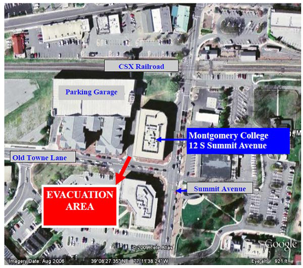 Evacuation Map for Gaithersburg Training Center