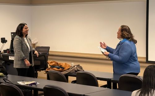 Presenter Chiara Frechette with Kim Jones, Executive Director of the Montgomery County Black Collective.